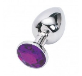 Анальная пробка Anal Jewelry Plug Silver Fuchsia S